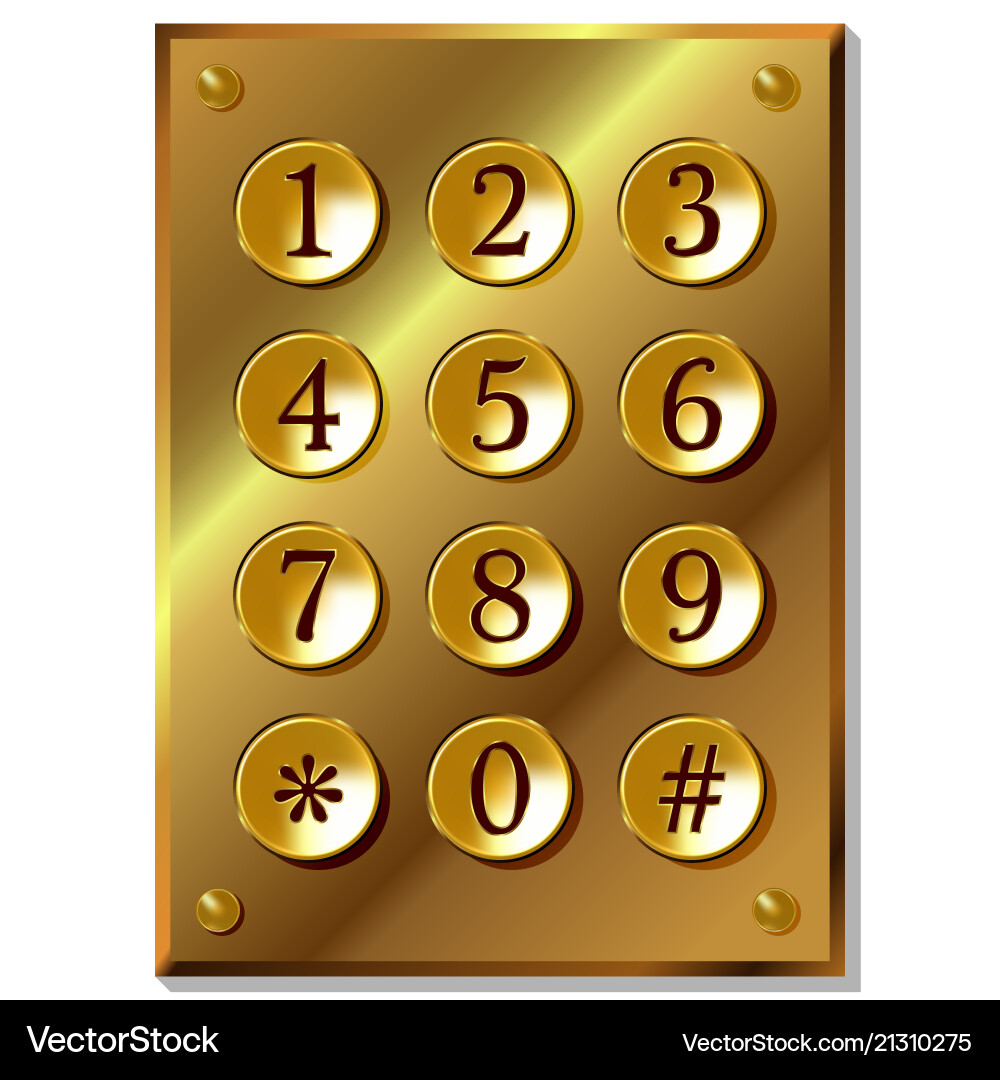 Number code keyboard Number code keyboard vector image