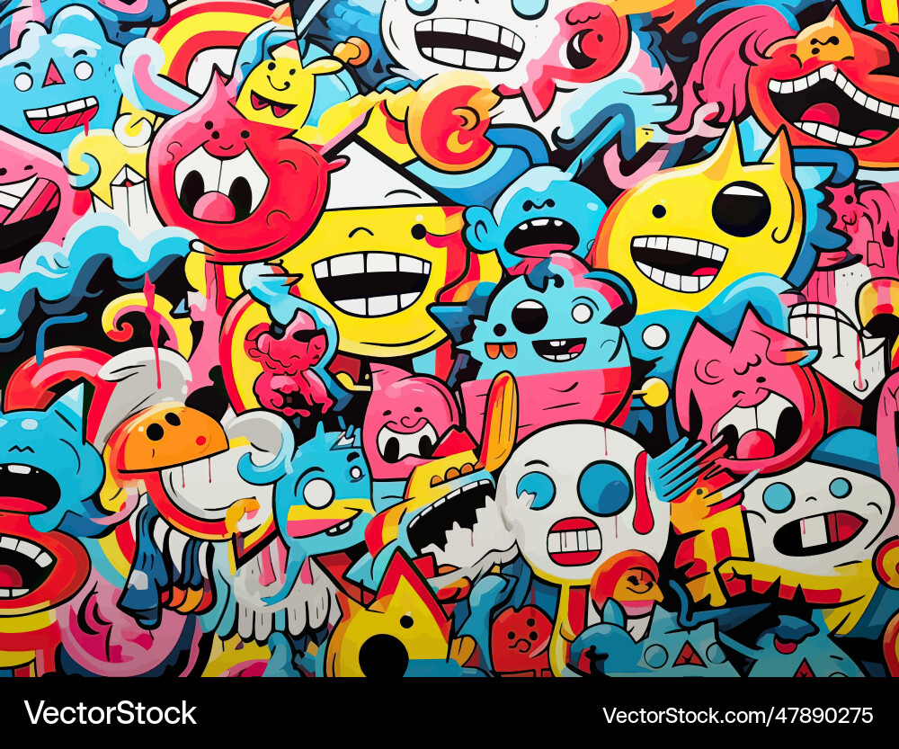 Pattern with randomly scattered monsters Vector Image