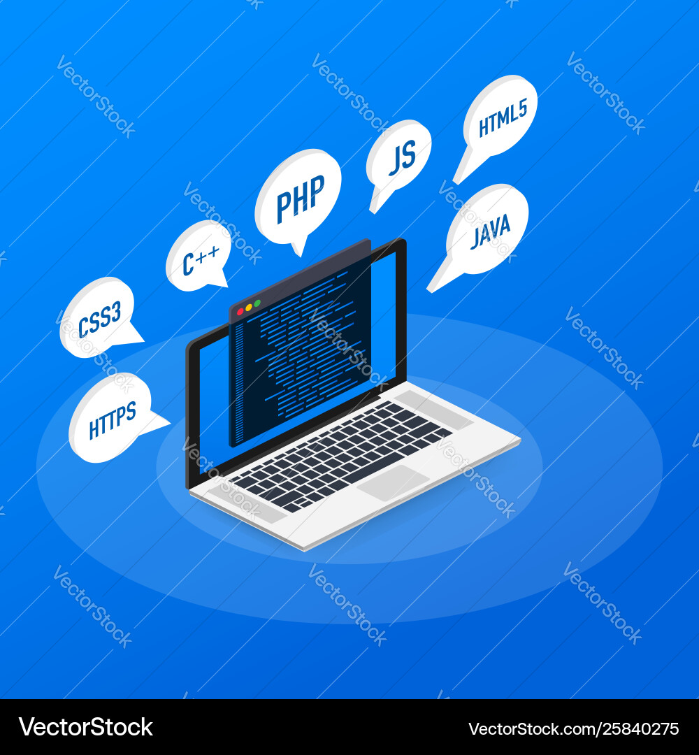 Programming web development concept code Programming web development concept code vektorbild