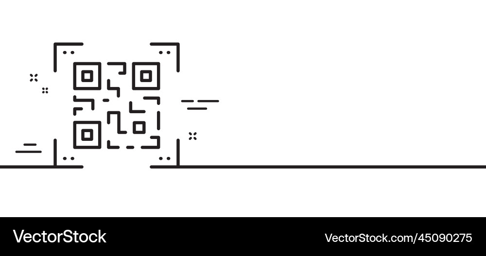 Qr code line icon scan barcode sign vector image