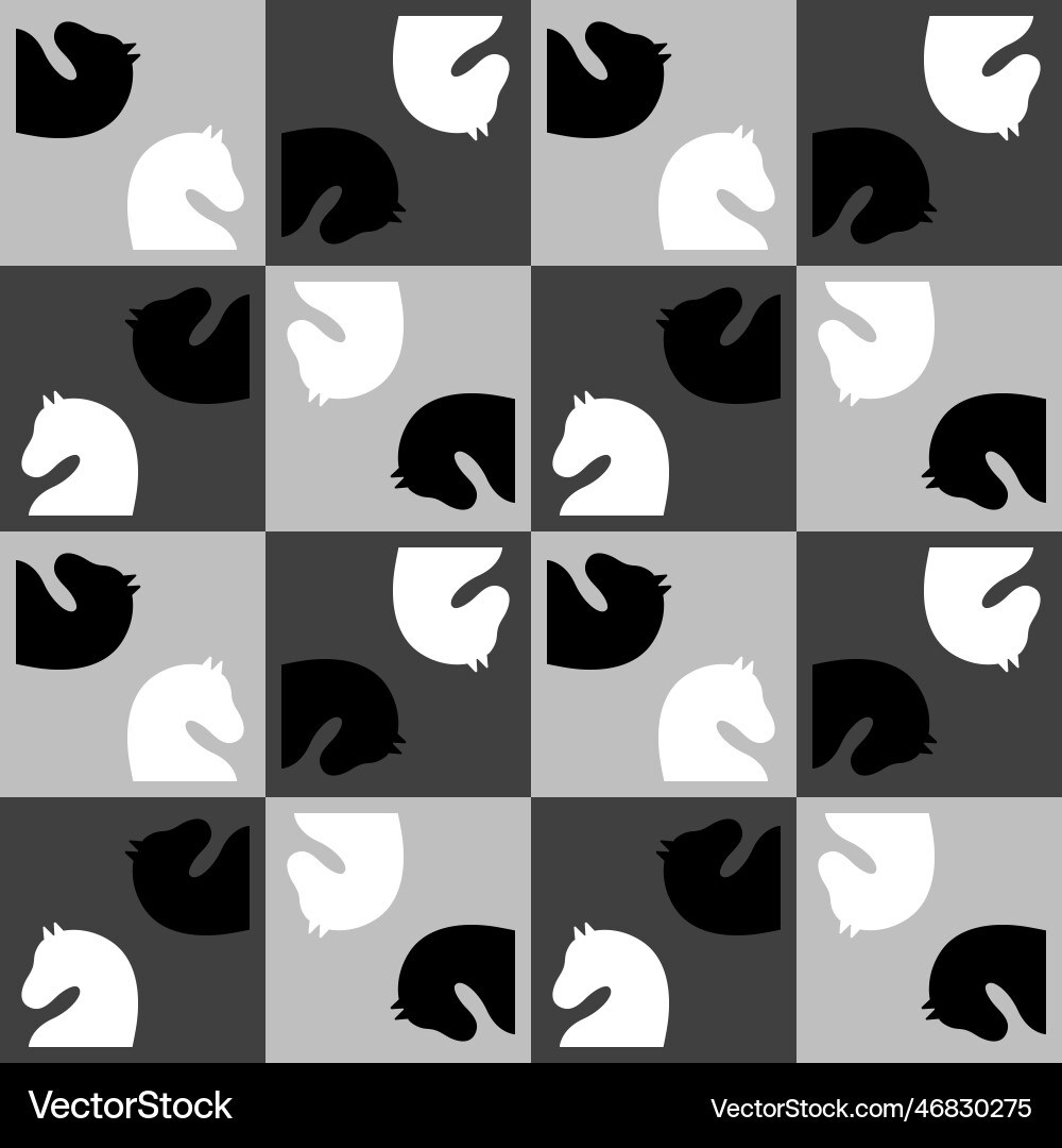 Seamless pattern with chess knight endless Seamless pattern with chess knight endless vector image