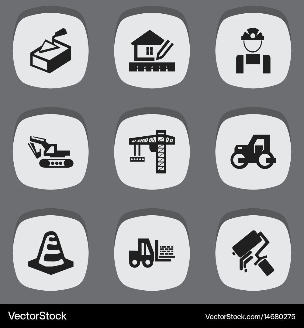 Set of 9 editable structure icons includes vector image