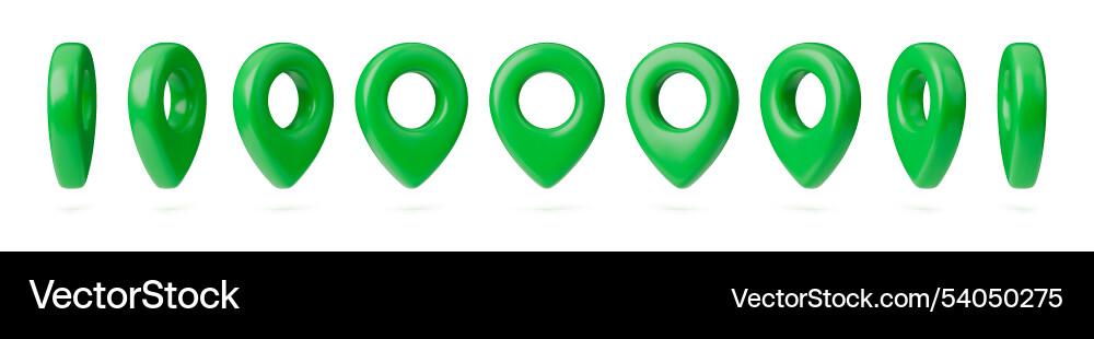 Set of realistic rotation map pointer Set of realistic rotation map pointer Vector Image