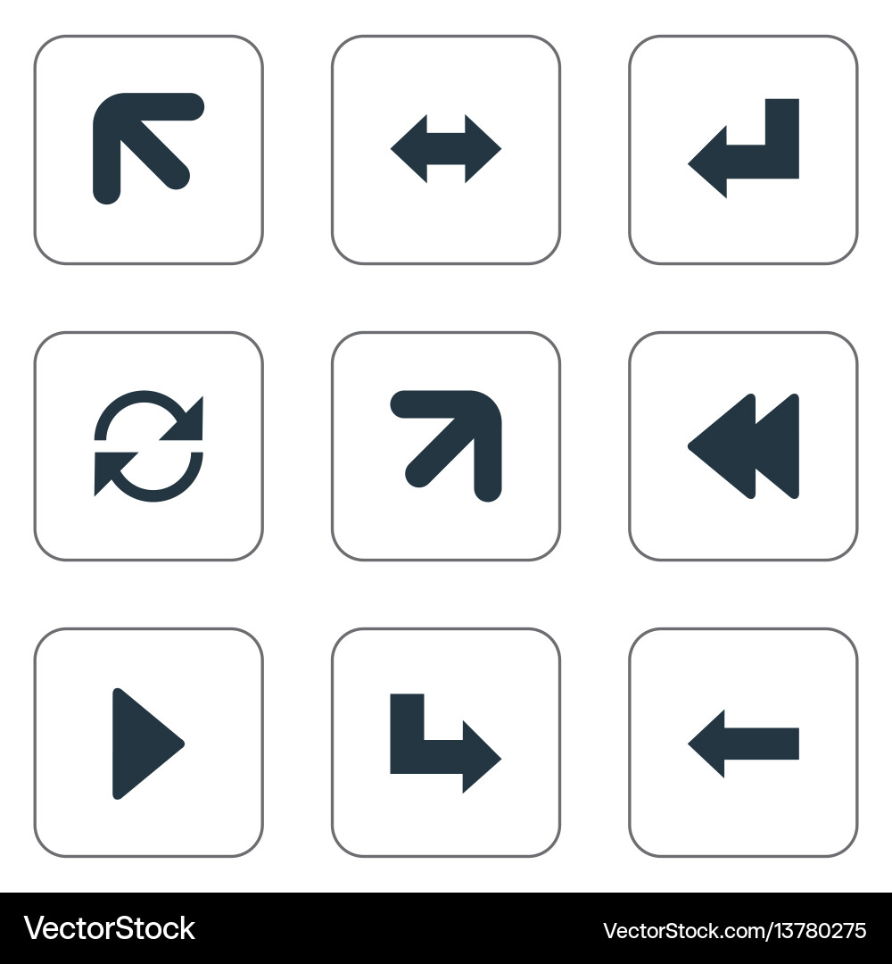 Set of simple arrows icons Set of simple arrows icons vector image