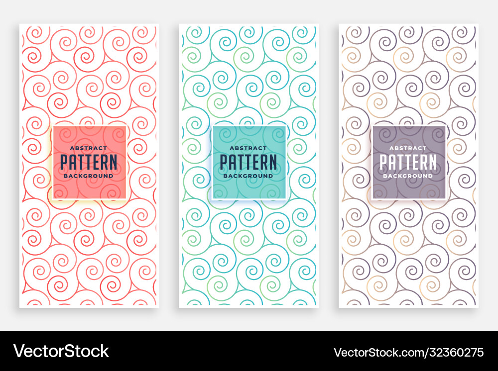 Swirl Pattern Set - Abstract Backgrounds vector image