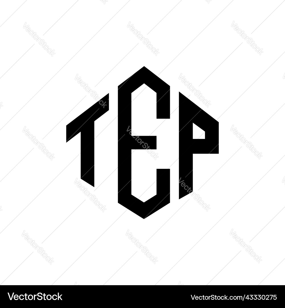 Tep letter logo design with polygon shape Vector Image