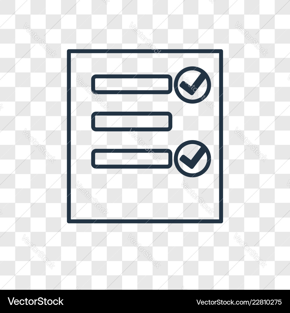 Test concept linear icon isolated on transparent Test concept linear icon isolated on transparent vector image