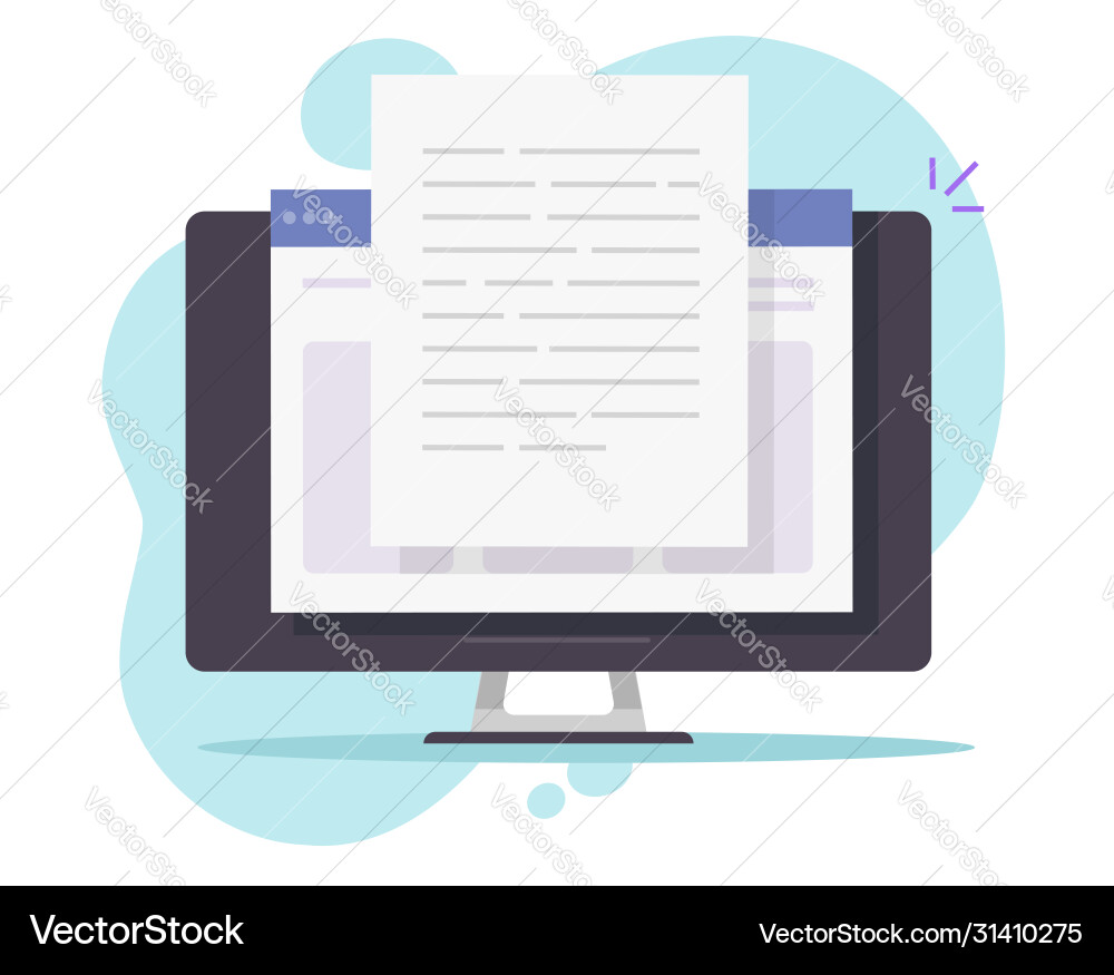 Writing Text on Computer vector image