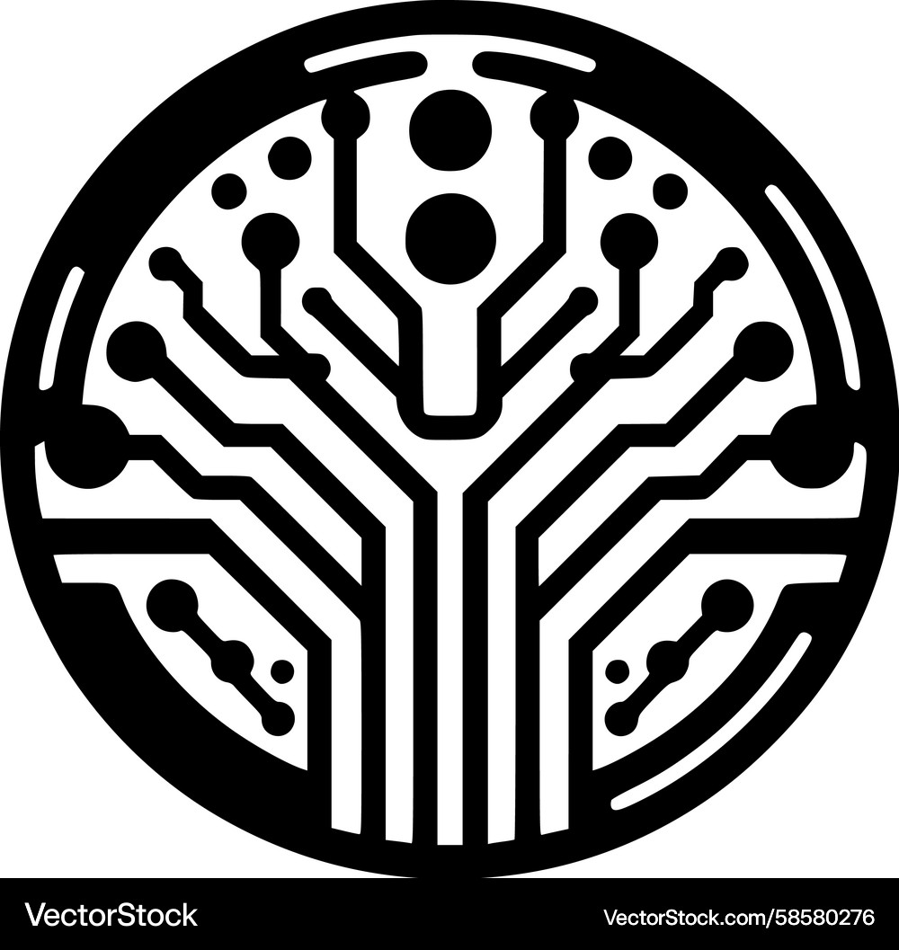 Abstract Circuit Core Symbol Vector Image