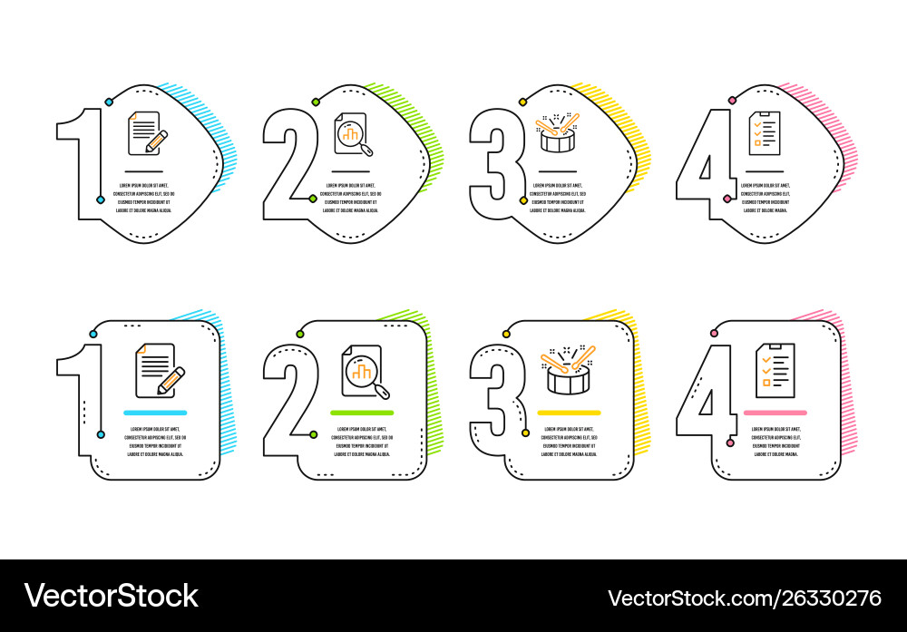 Article analytics graph and drums icons set Article analytics graph and drums icons set vector image