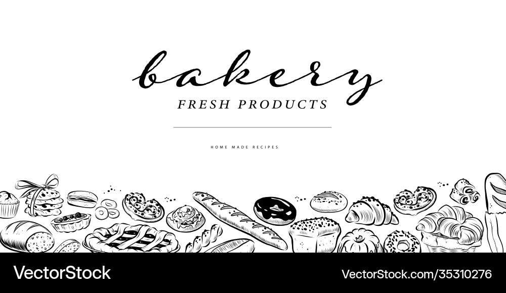 Bakery decor design template with bottom pattern Bakery decor design template with bottom pattern vector image