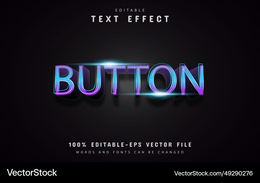 Button gradient text effects Button gradient text effects vector image