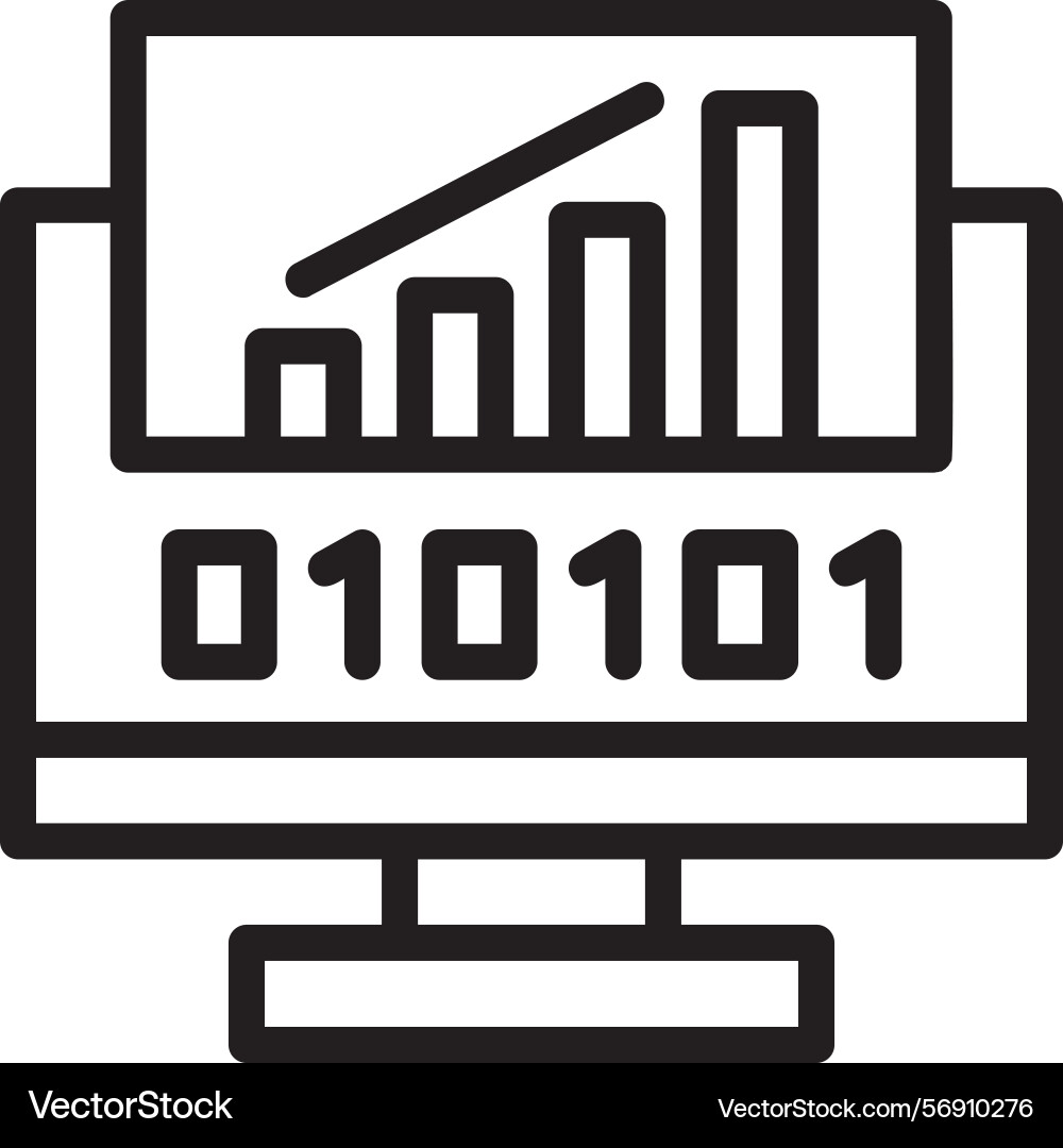 Byte rise linear style icon design vector image