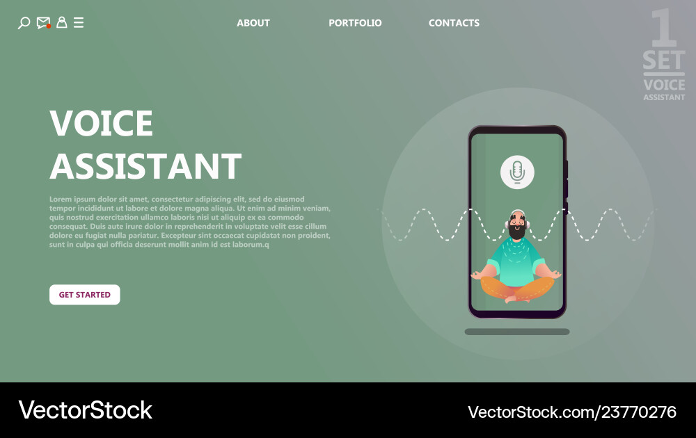 Character voice assistant listens to user commands Character voice assistant listens to user commands Vector Image