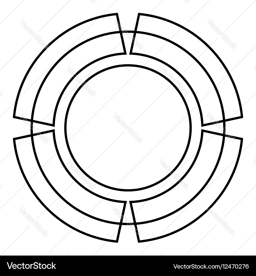 Circle graph icon outline style vector image