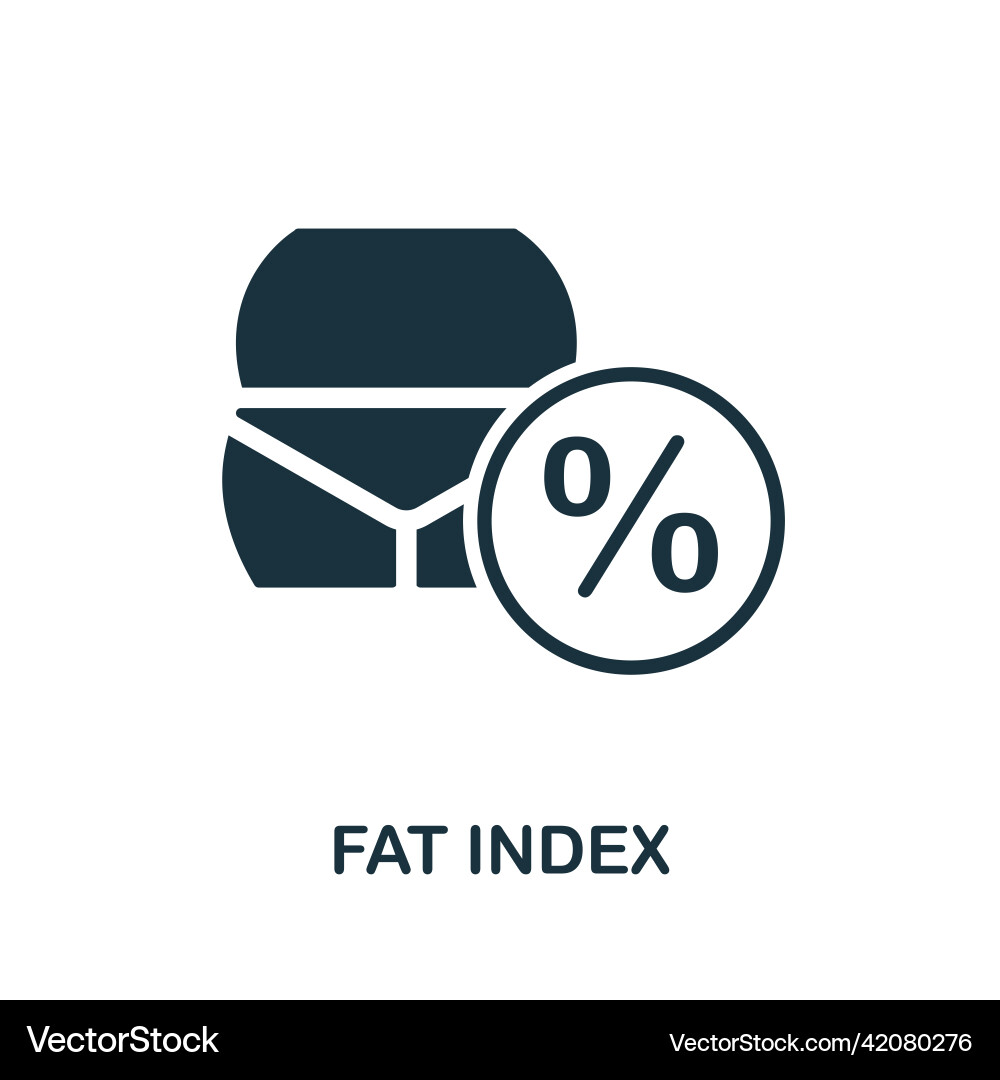 Fat index icon monochrome simple Fat index icon monochrome simple vector image