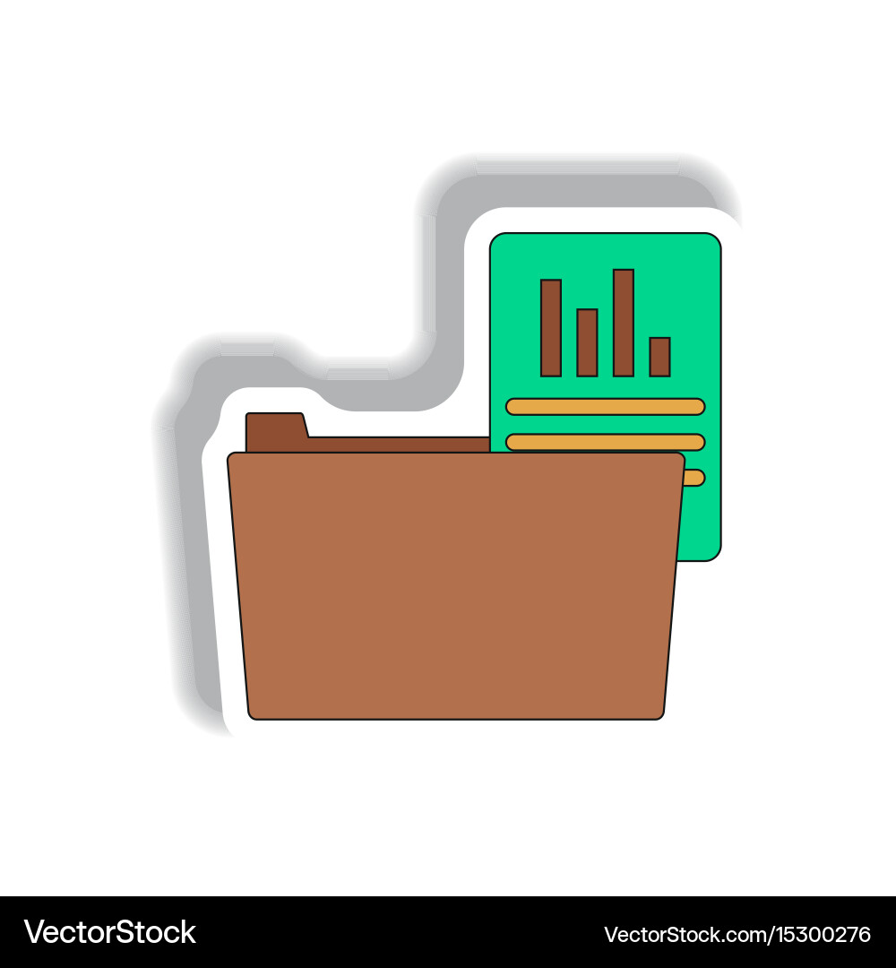 Folder with report in paper vector image