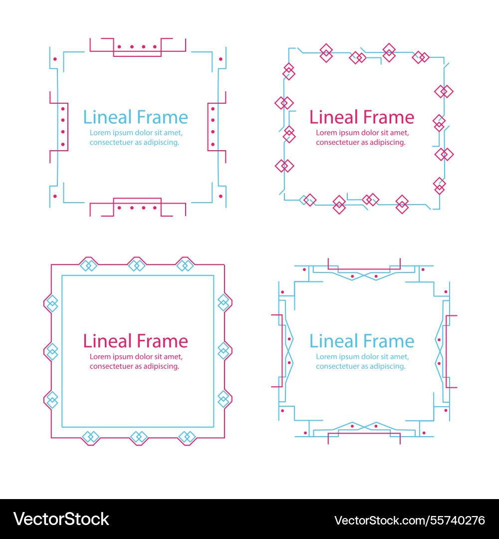 Frame collection with lineal style Vector Image