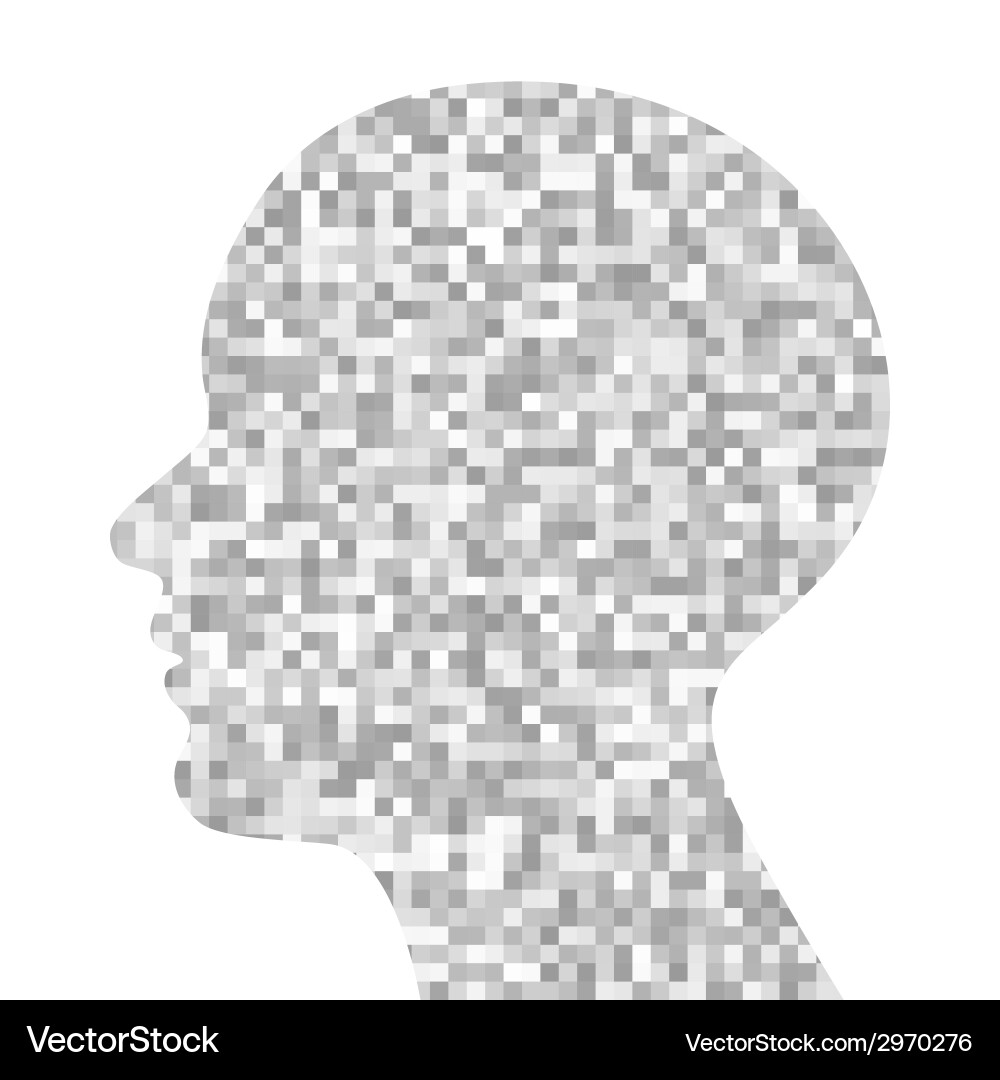 Gray pixeated profile vector image