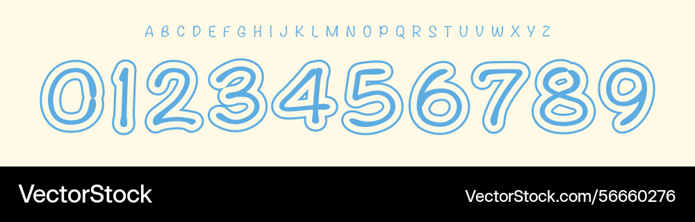 Handdrawn number and letter font fun doodle Vector Image