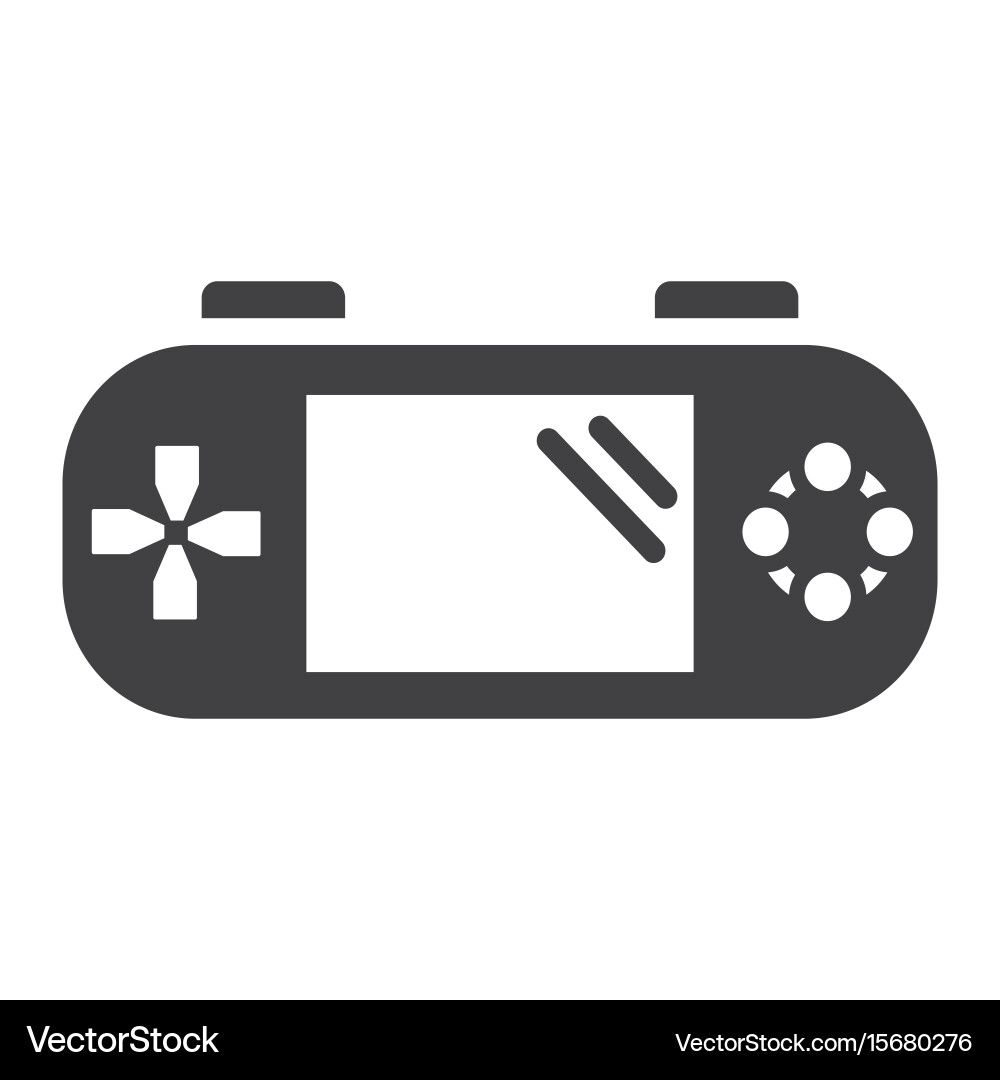 Handheld game console solid icon controller vector image