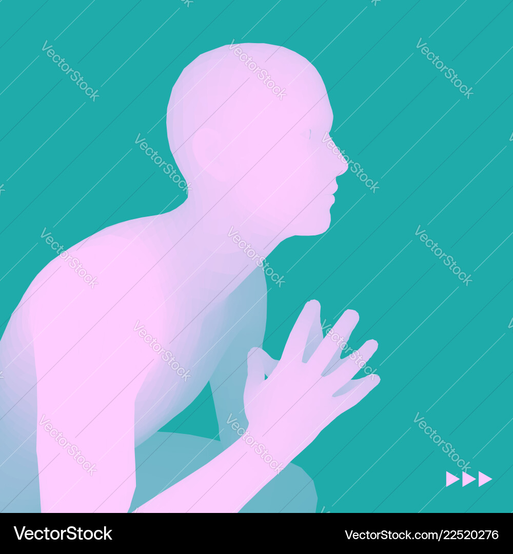 Intellectual Man Pose - 3D Model vector image