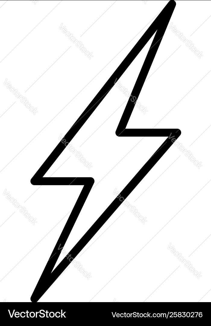 Lightning symbol icon outline style Lightning symbol icon outline style vector image