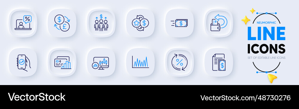 Loyalty points currency exchange and line graph Loyalty points currency exchange and line graph vector image