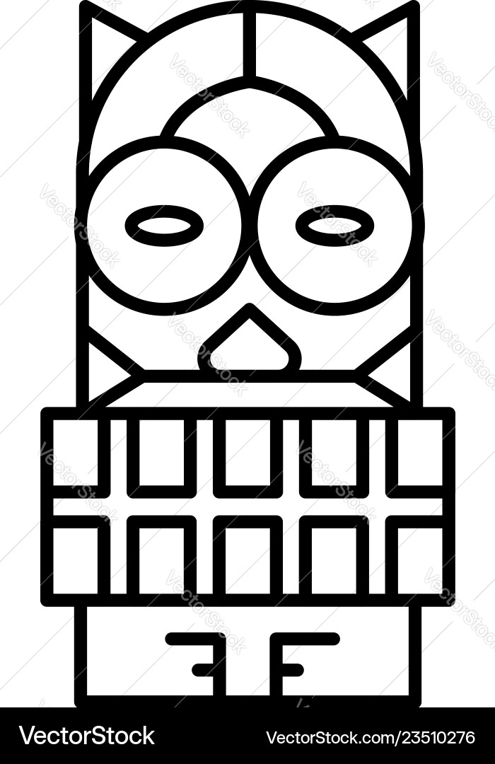 Maya wood idol icon outline style Maya wood idol icon outline style vector image