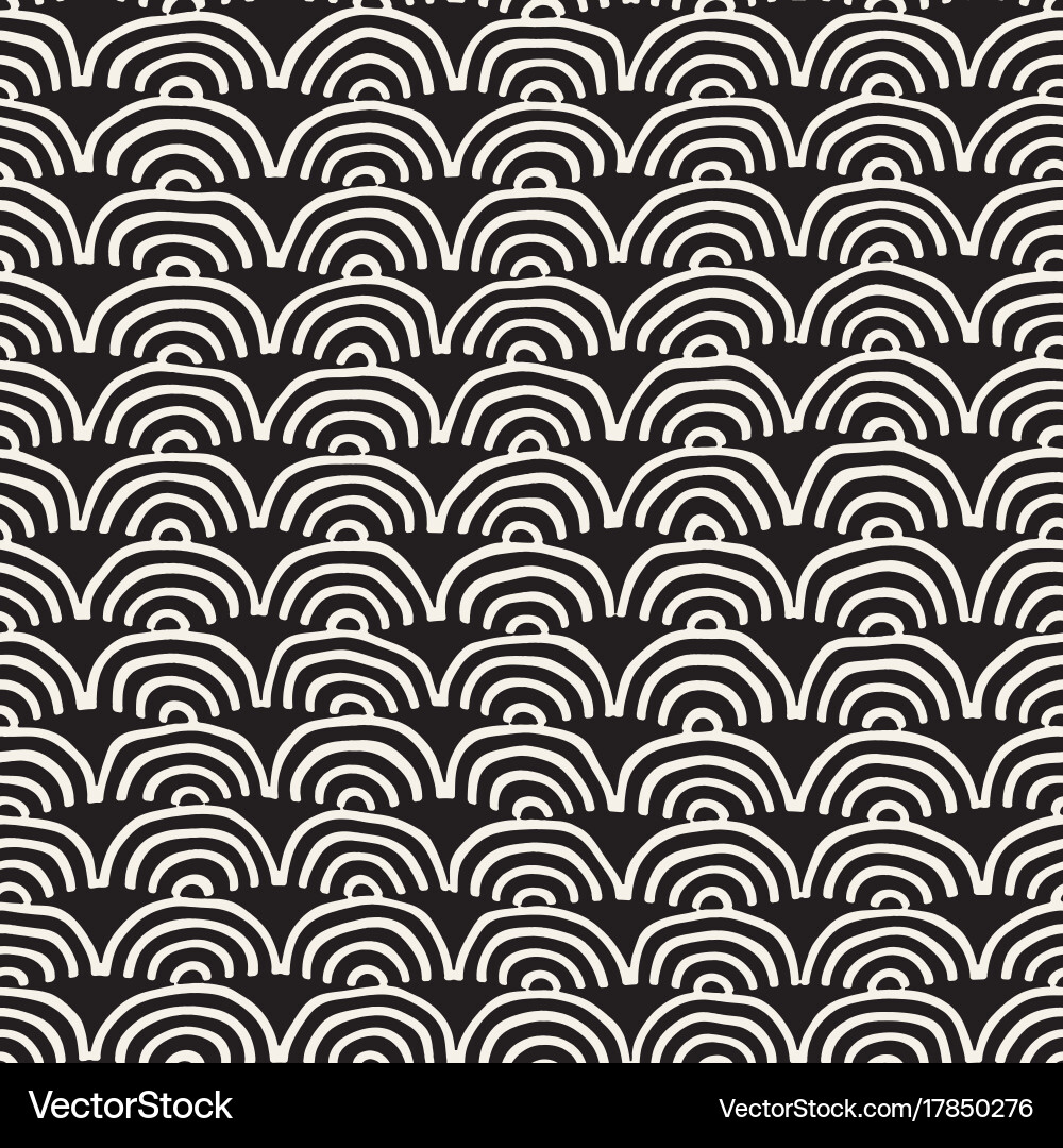 Monochrome minimalistic seamless pattern with arcs Vector Image