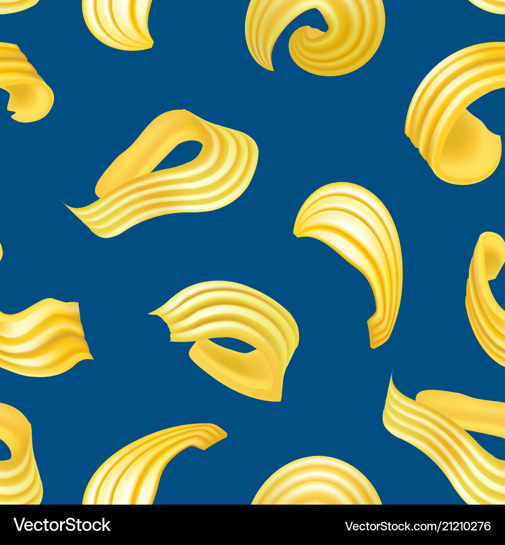 Realistic detailed 3d different types butter curls Realistic detailed 3d different types butter curls vector image