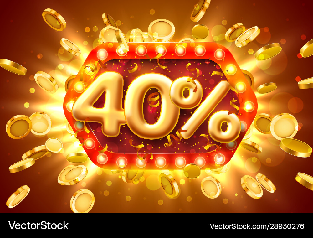 Sale 40 off balloon number on red background Sale 40 off balloon number on red background vector image