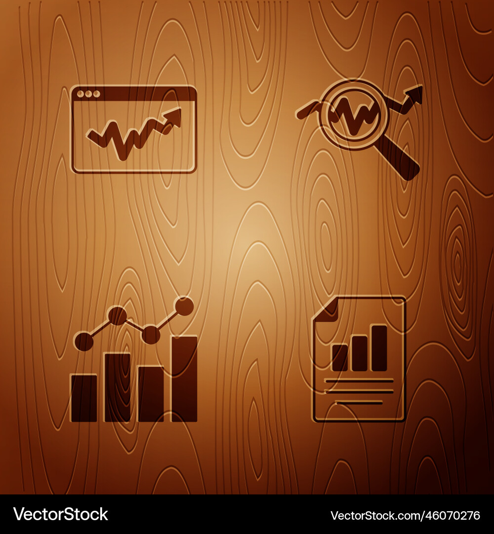 Set document with graph chart infographic Vector Image