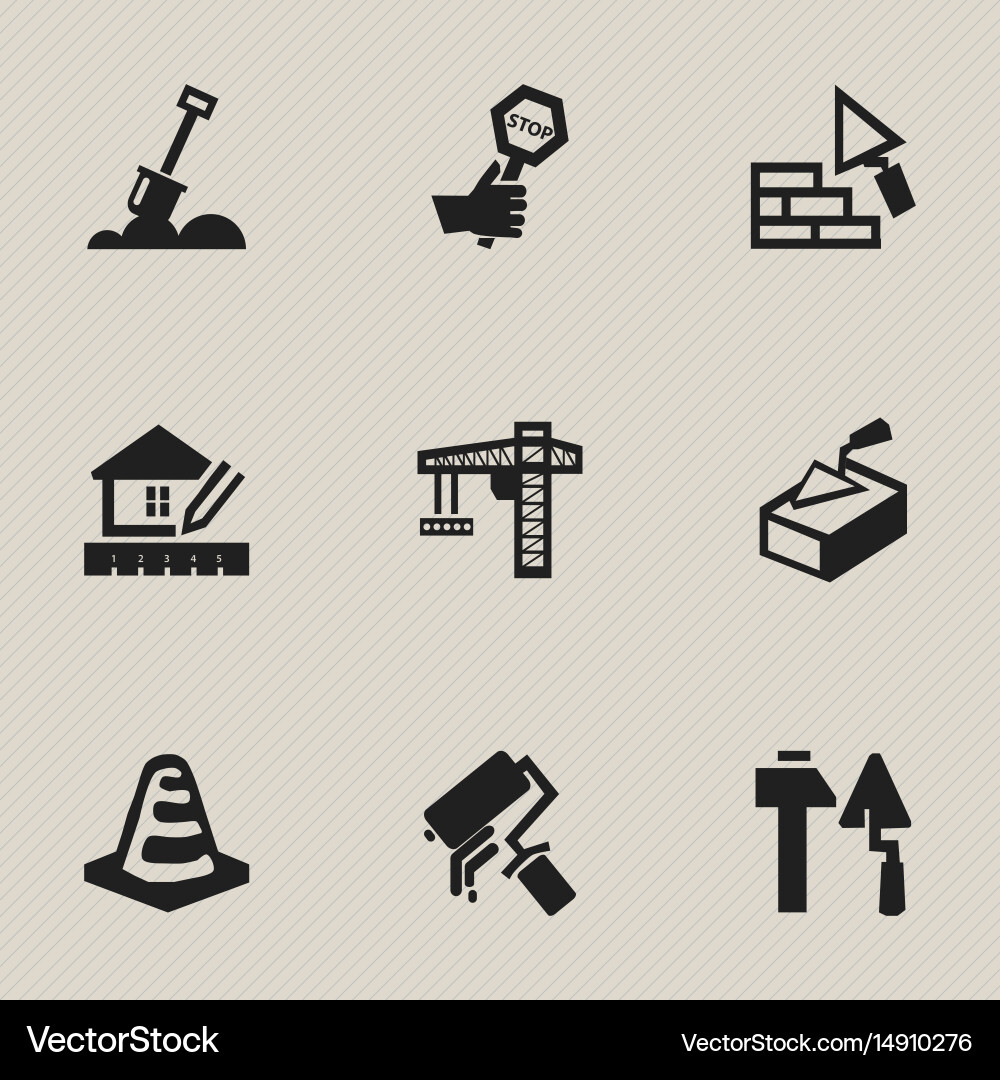 Set of 9 editable structure icons includes vector image