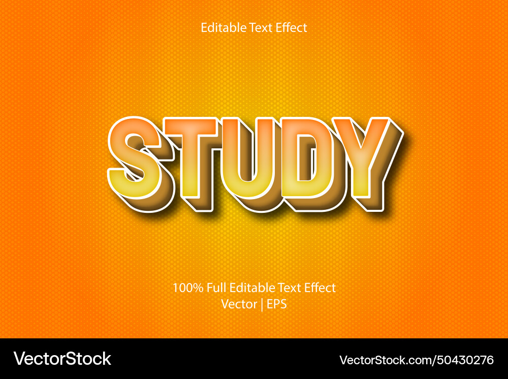 Study editable text effect Study editable text effect vector image