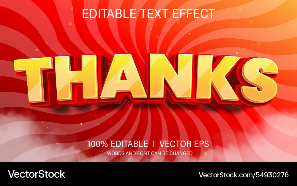 Thanks 3d text effect with modern style design Thanks 3d text effect with modern style design vector image
