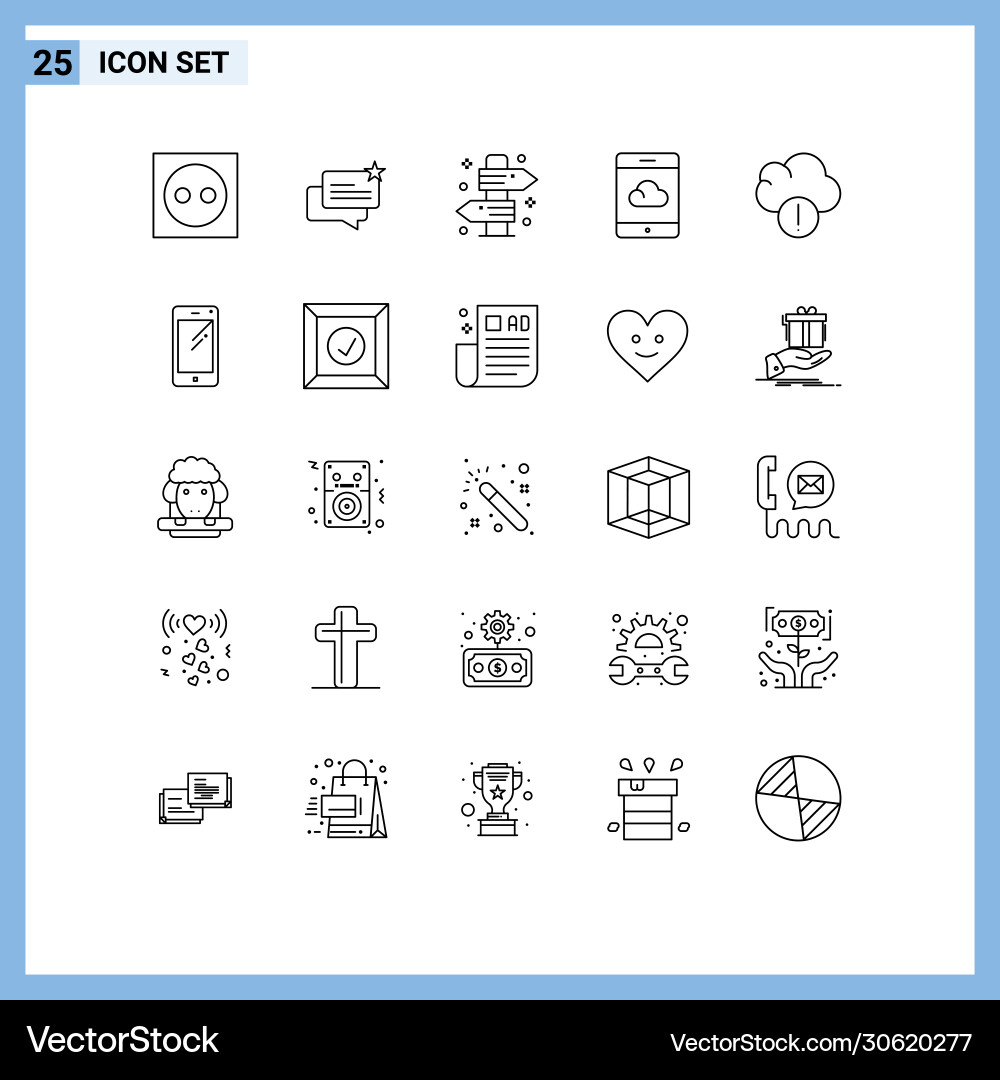25 universal lines set for web and mobile Vector Image