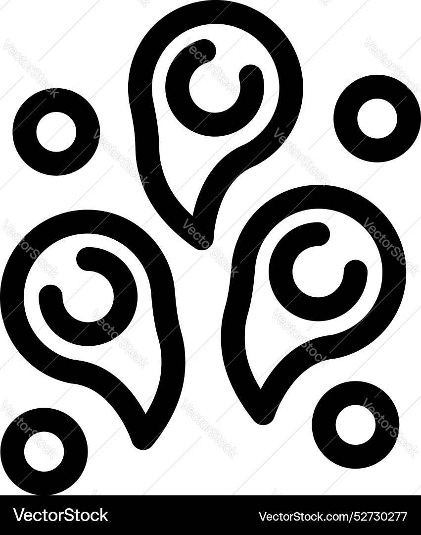 Abstract group of location icons showing different Abstract group of location icons showing different Vector Image