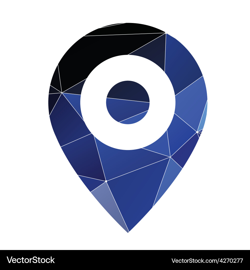 Abstract Triangle Map Pin Icon Vector Image