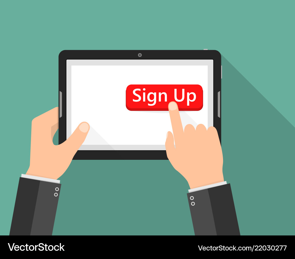 Click to sign up button icon vector image