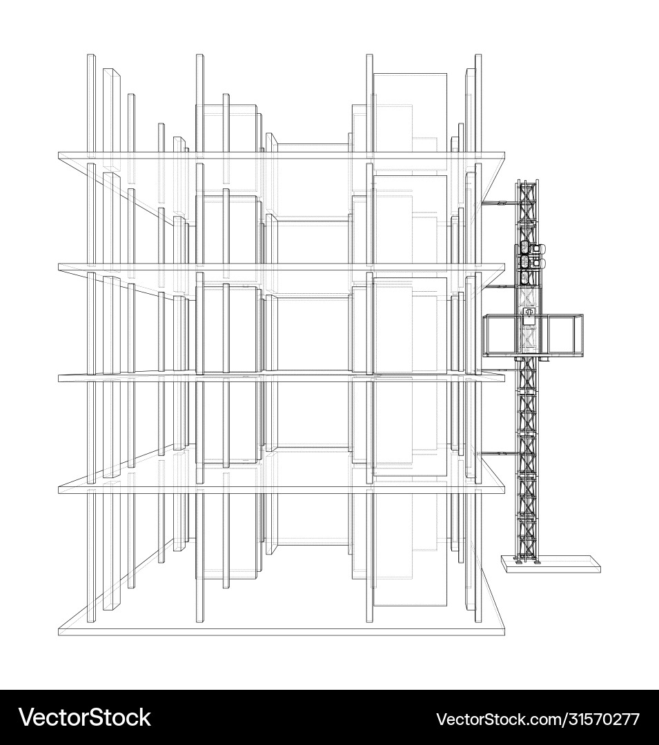 Construction Site with Lifting Platform Royalty Free Vector