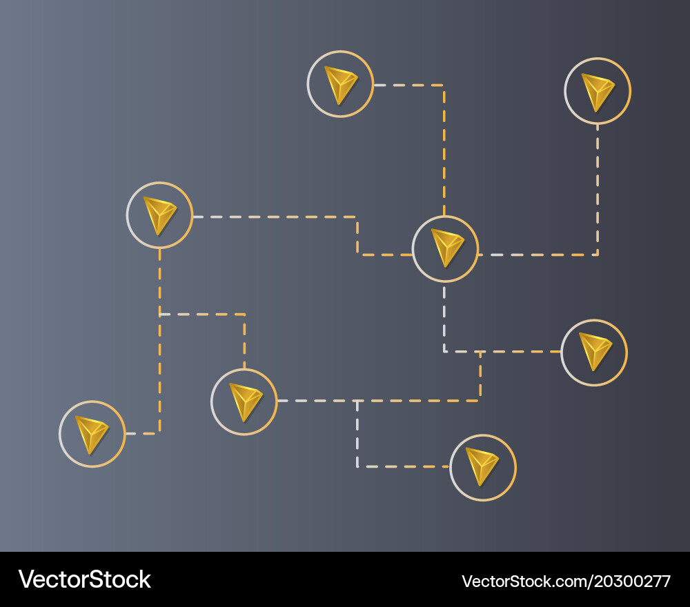 Cryptocurrency tron blockchain connect network vector image
