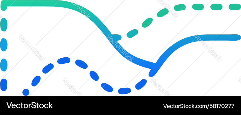 Dashed Line Path Route Vector Image