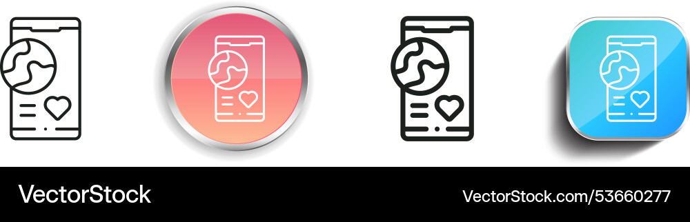 Earth icon thin linear regular and button style Vector Image