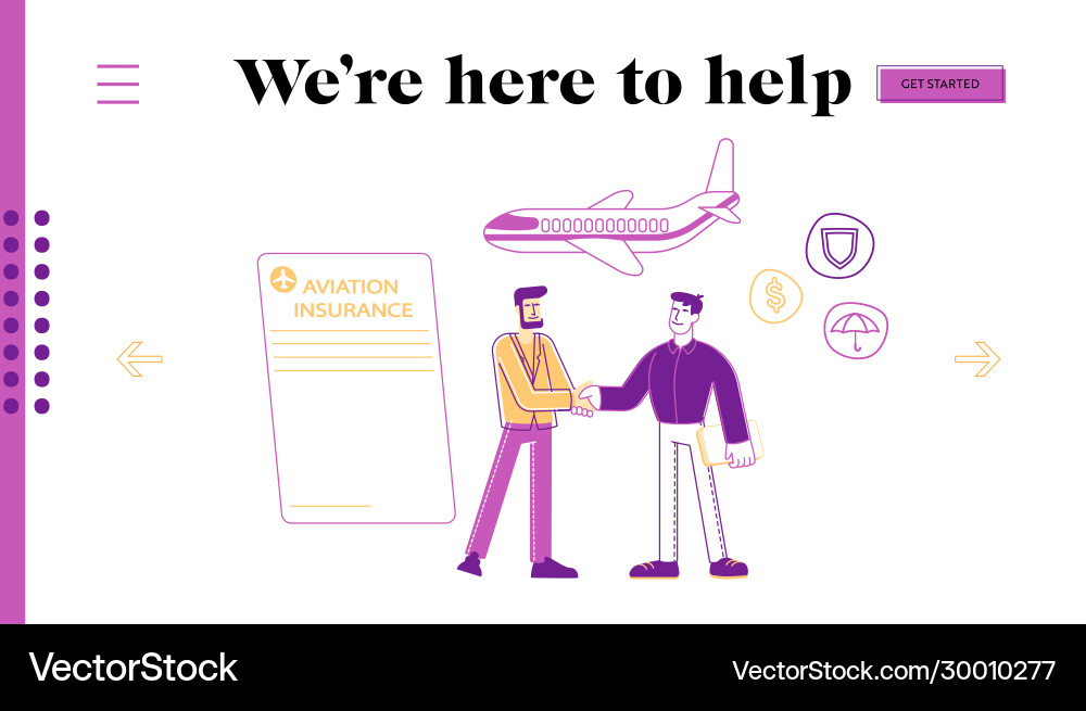 Flugunfallversicherung Landing Page Template Flugunfallversicherung Landing Page Template vektorbild