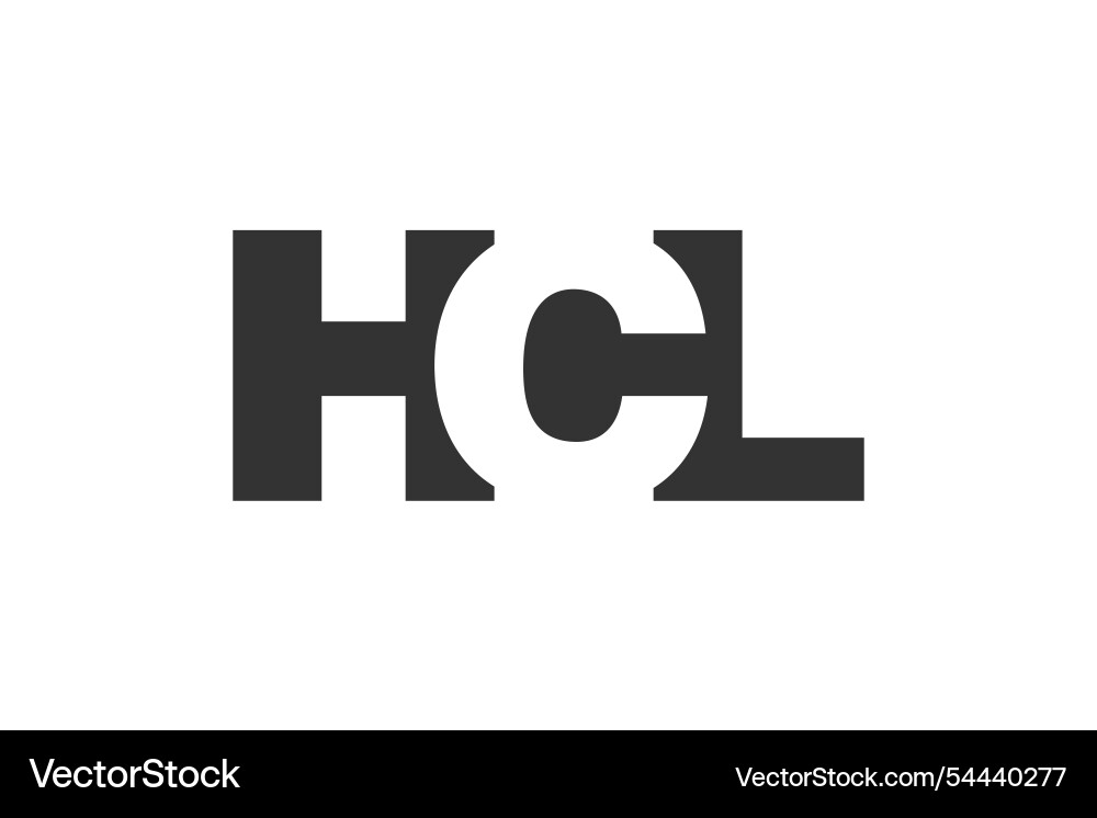Hcl bold and unique editable font logo for tech Vector Image