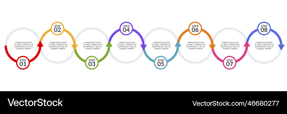 Infographics design template and icons with 8 Vector Image