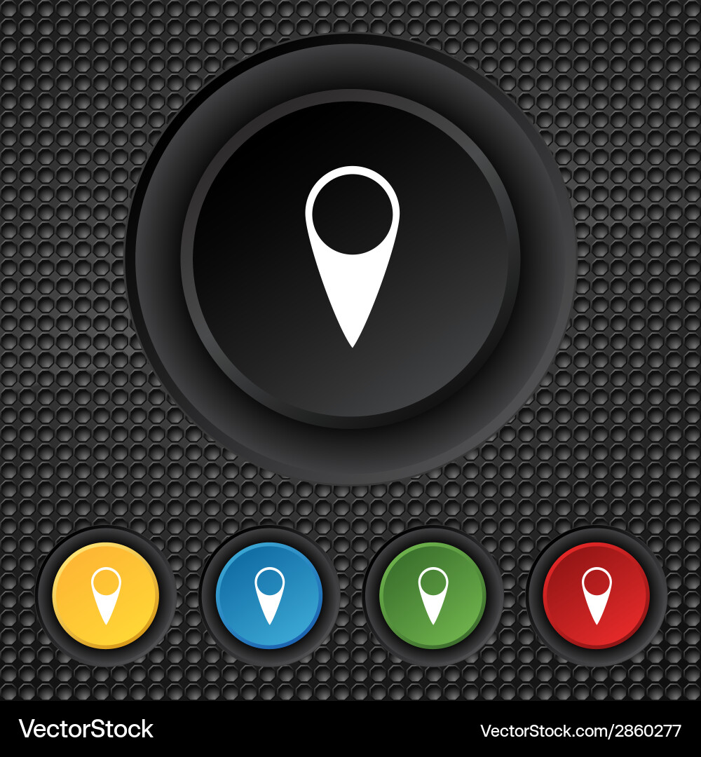 Map pointer icon gps location symbol set colourful Vector Image