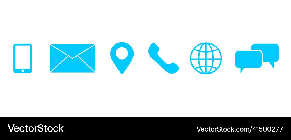Message icon phone set web flat Vector Image