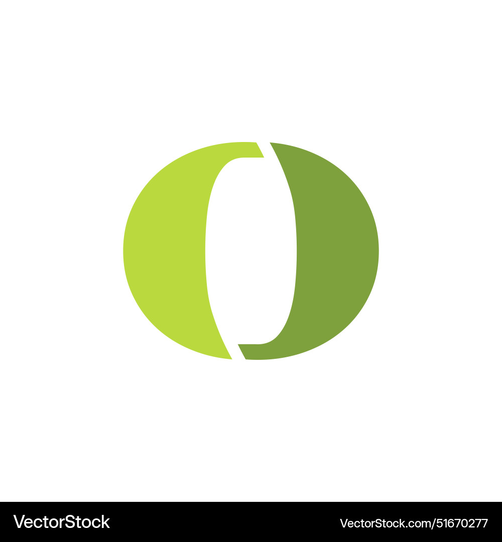 O Buchstabe Blatt Natur natürliches Logo-Ikone O Buchstabe Blatt Natur natürliches Logo-Ikone vektorbild